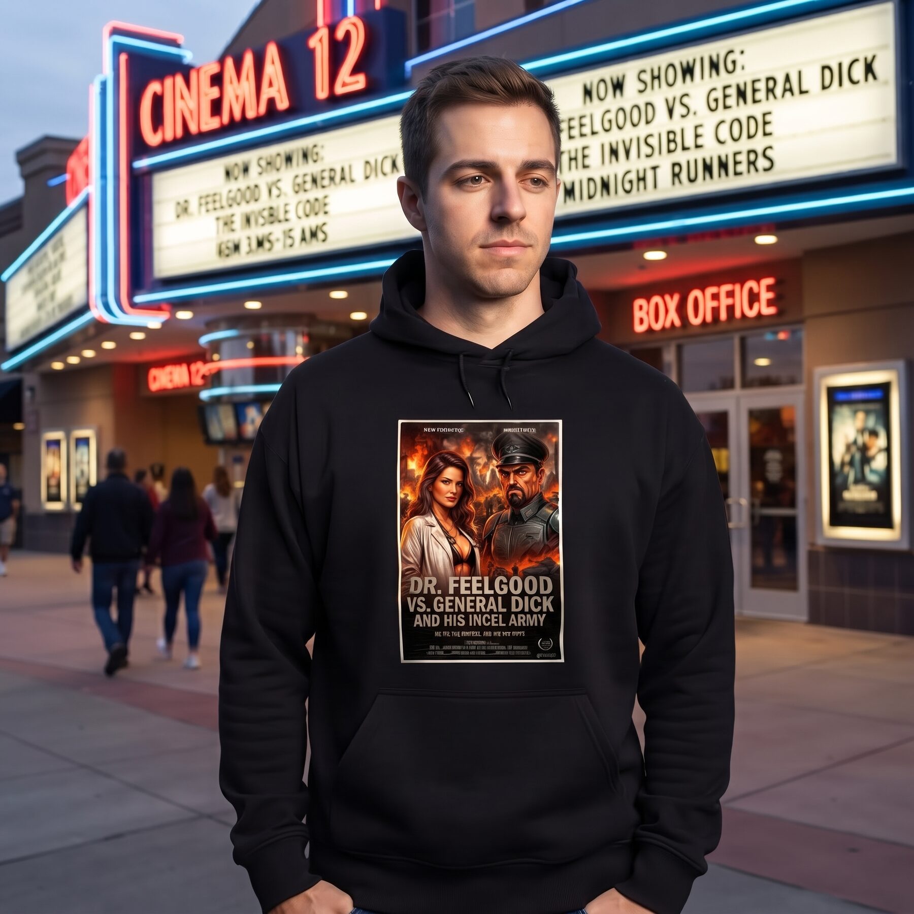 Action movie parody sweatshirt