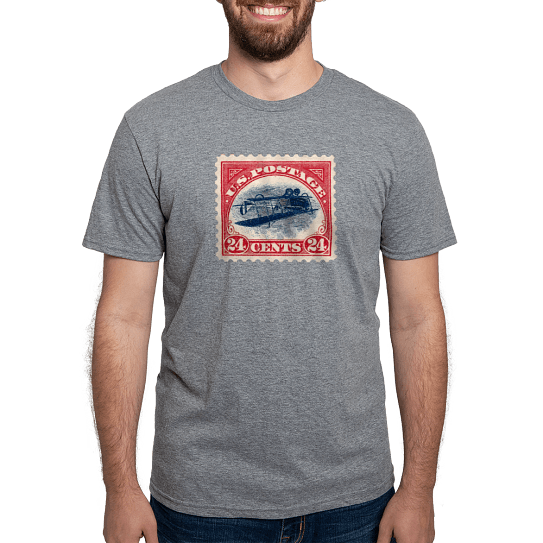 Inverted Jenny men's t-shirt design.