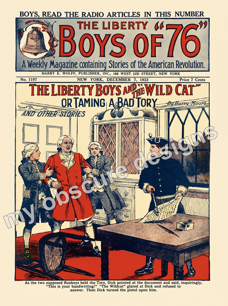 The Liberty Boys of 76 comic book cover from 1923.
