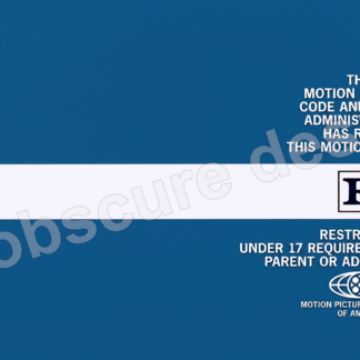 Vintage Movie Theater R Rating (1970s/1980s MPAA rating)