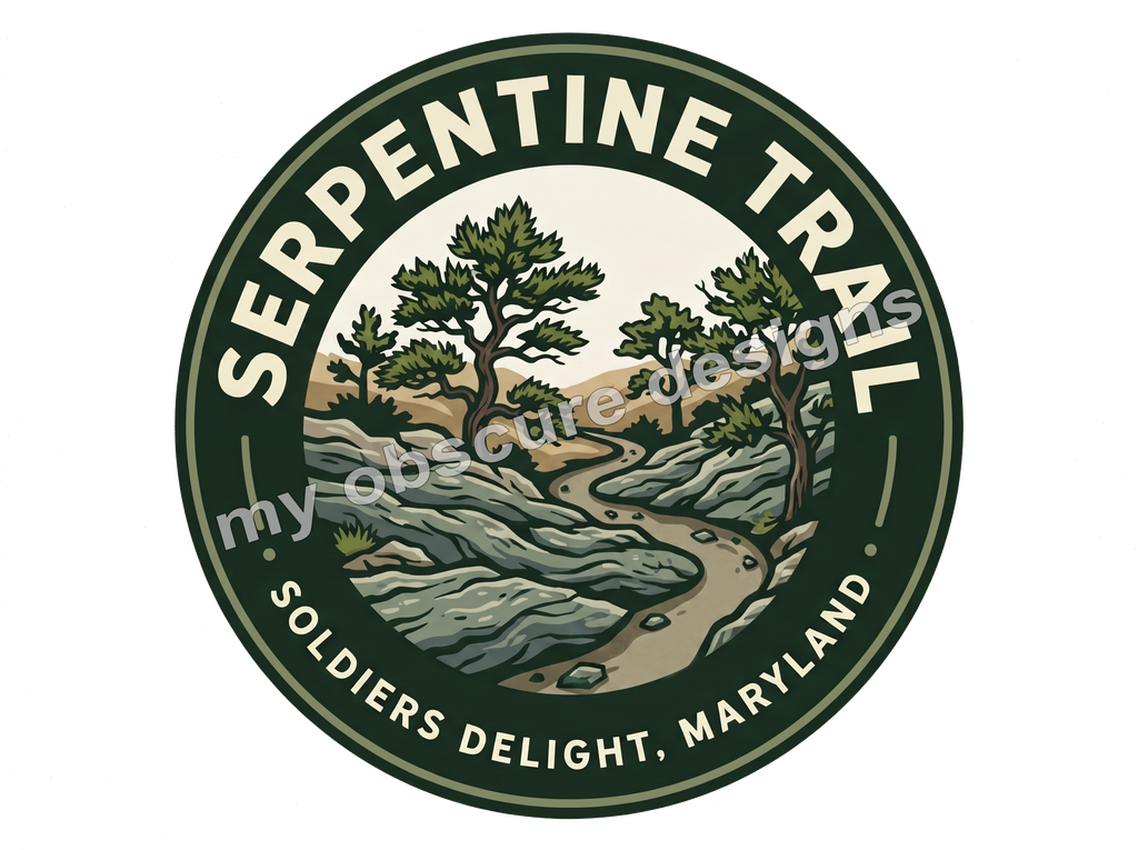 Serpentine Trail at Soldiers Delight, Maryland logo.
