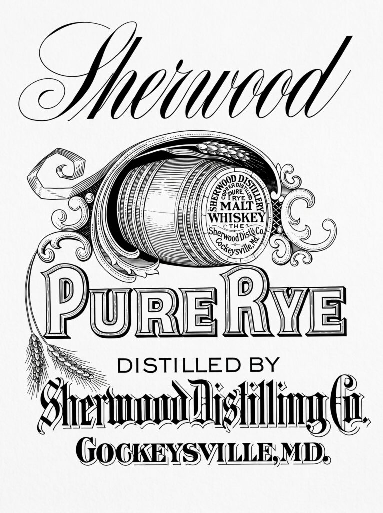 Sherwood Rye Whiskey label