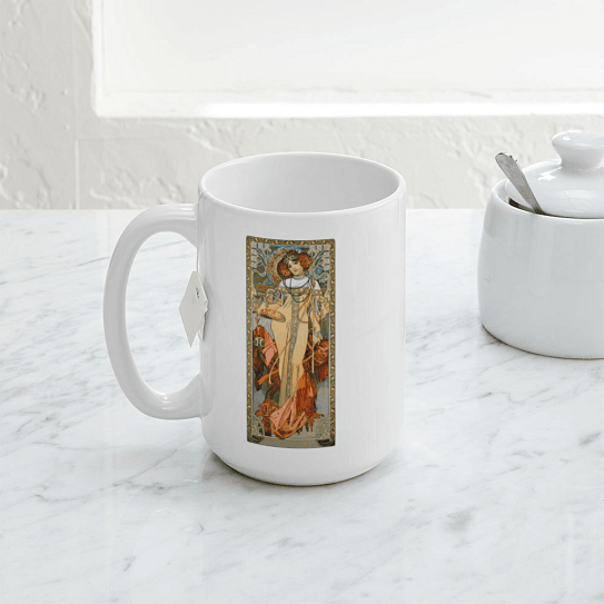 Art Nouveau ceramic large mug