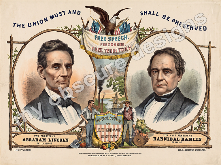 1860 presidential poster in color